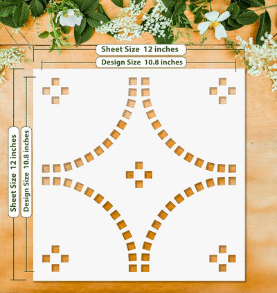 2 Plantillas Pintura Azulejos 12x12pulg Hogar Reutilizables