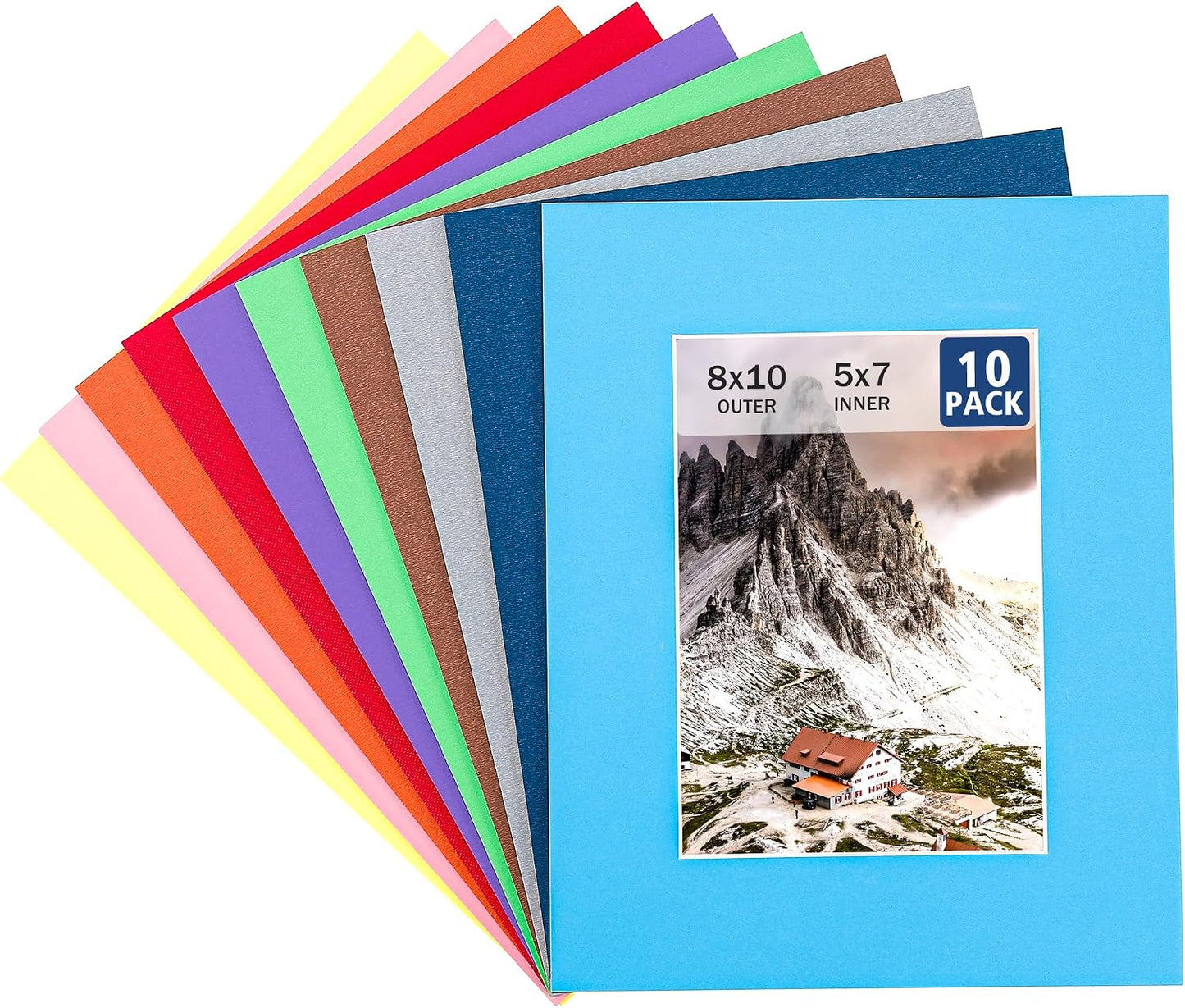 Pack 10 Marcos Fotos 8x10pulg Sin Ácido Biselado 5x7