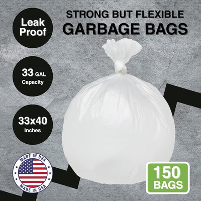 Bolsas basura 33gal 33x40pulg transparente 150uds forro latas