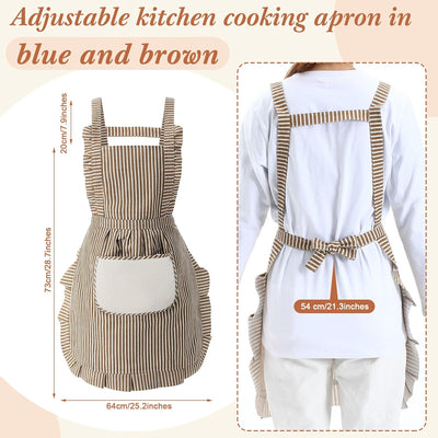 Delantal de cocina ajustable suave con bolsillos para mujer y hombre