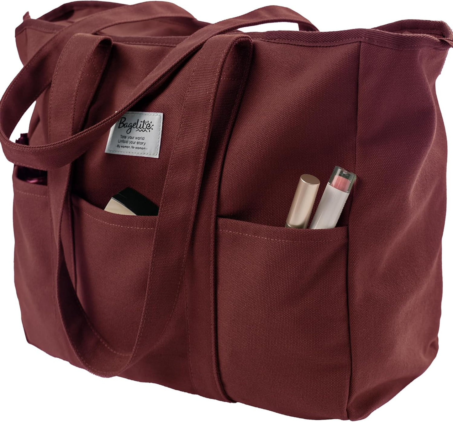 Bolso lona extragrande con cremallera para mujer y hombre