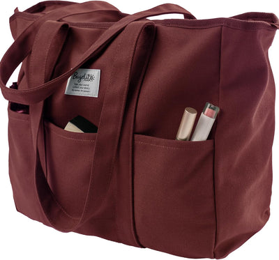 Bolso lona extragrande con cremallera para mujer y hombre