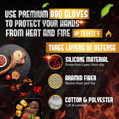 Guantes barbacoa resistentes al calor impermeables cocina