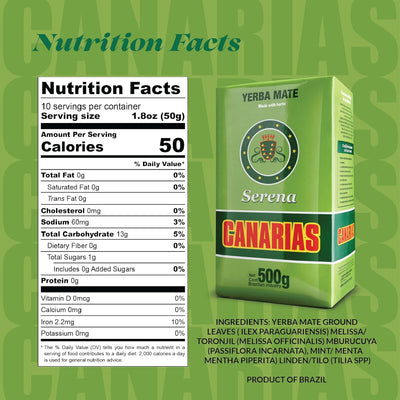 Yerba mate uruguaya Canarias Serena con hierbas sabor suave 500 g