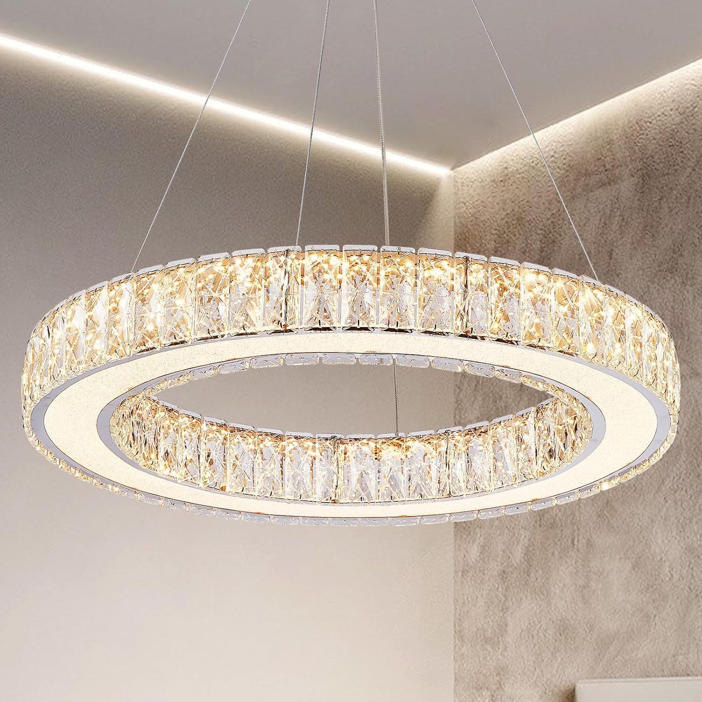 Lámpara colgante LED de cristal ajustable 50W sala comedor