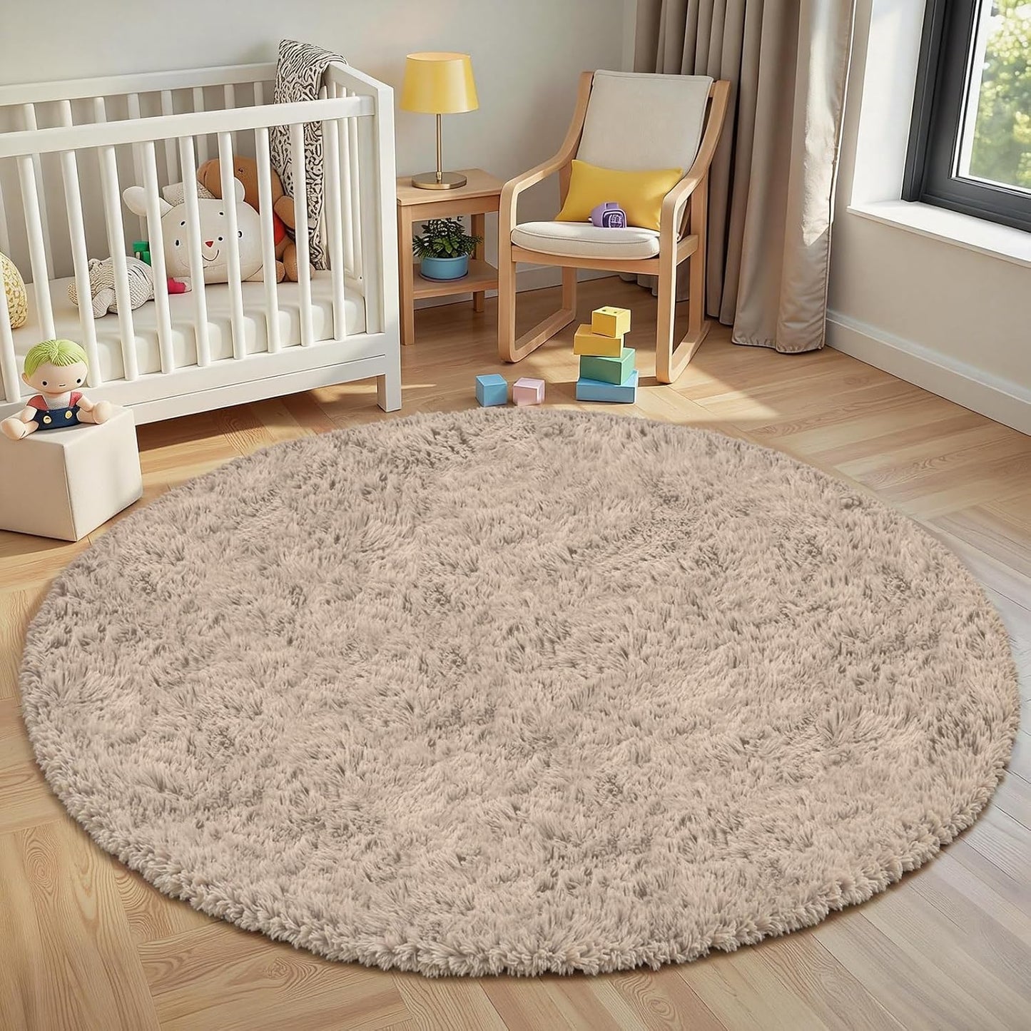 Alfombra redonda suave antideslizante para dormitorio bebé