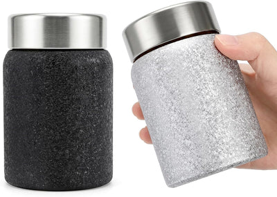 Paquete de 2 mini botellas de agua de acero inoxidable aisladas