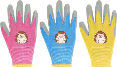 3 Pzas Guantes Jardinería Niños Revestimiento Goma