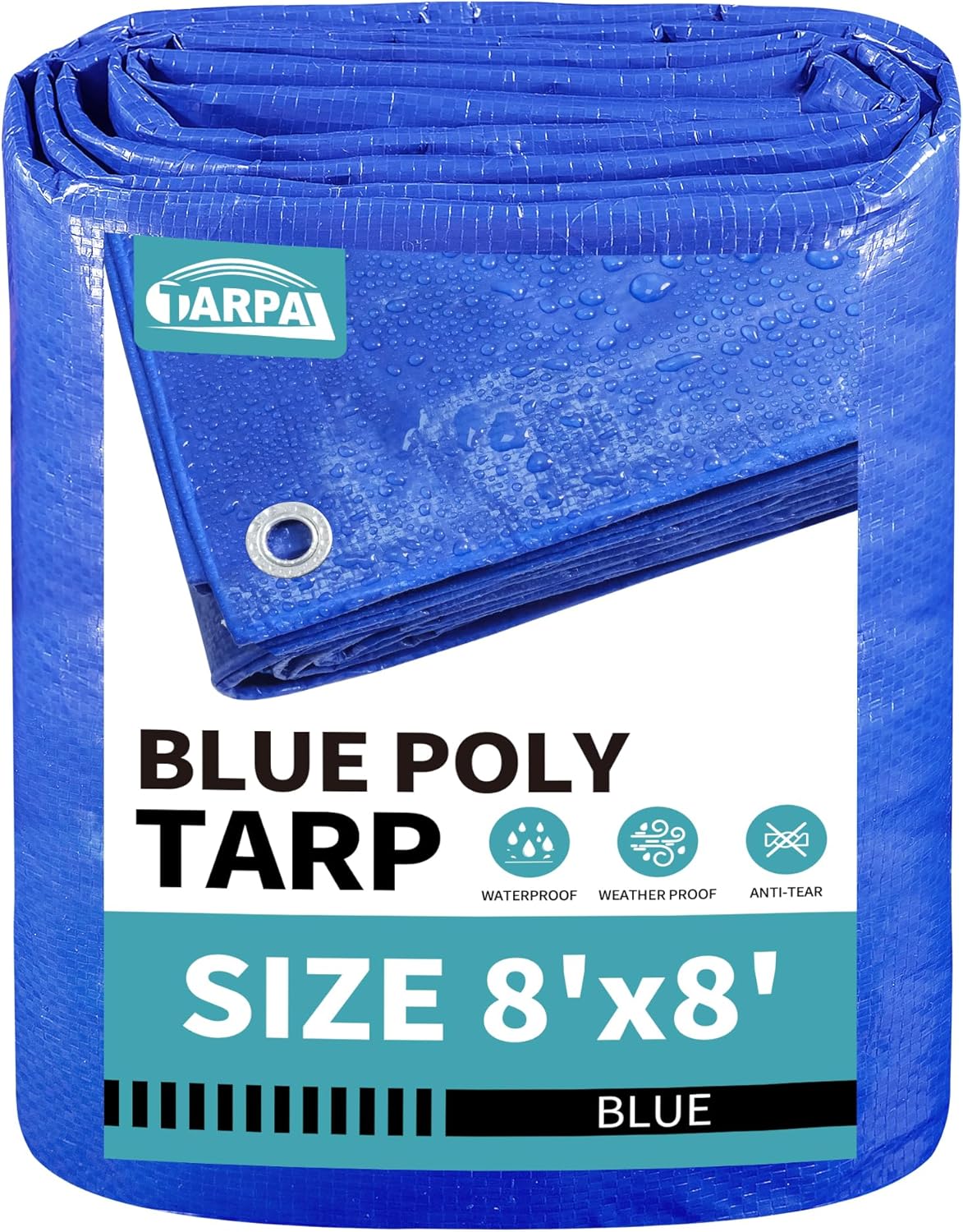 Lona azul 8x8ft impermeable resistente ojal metal
