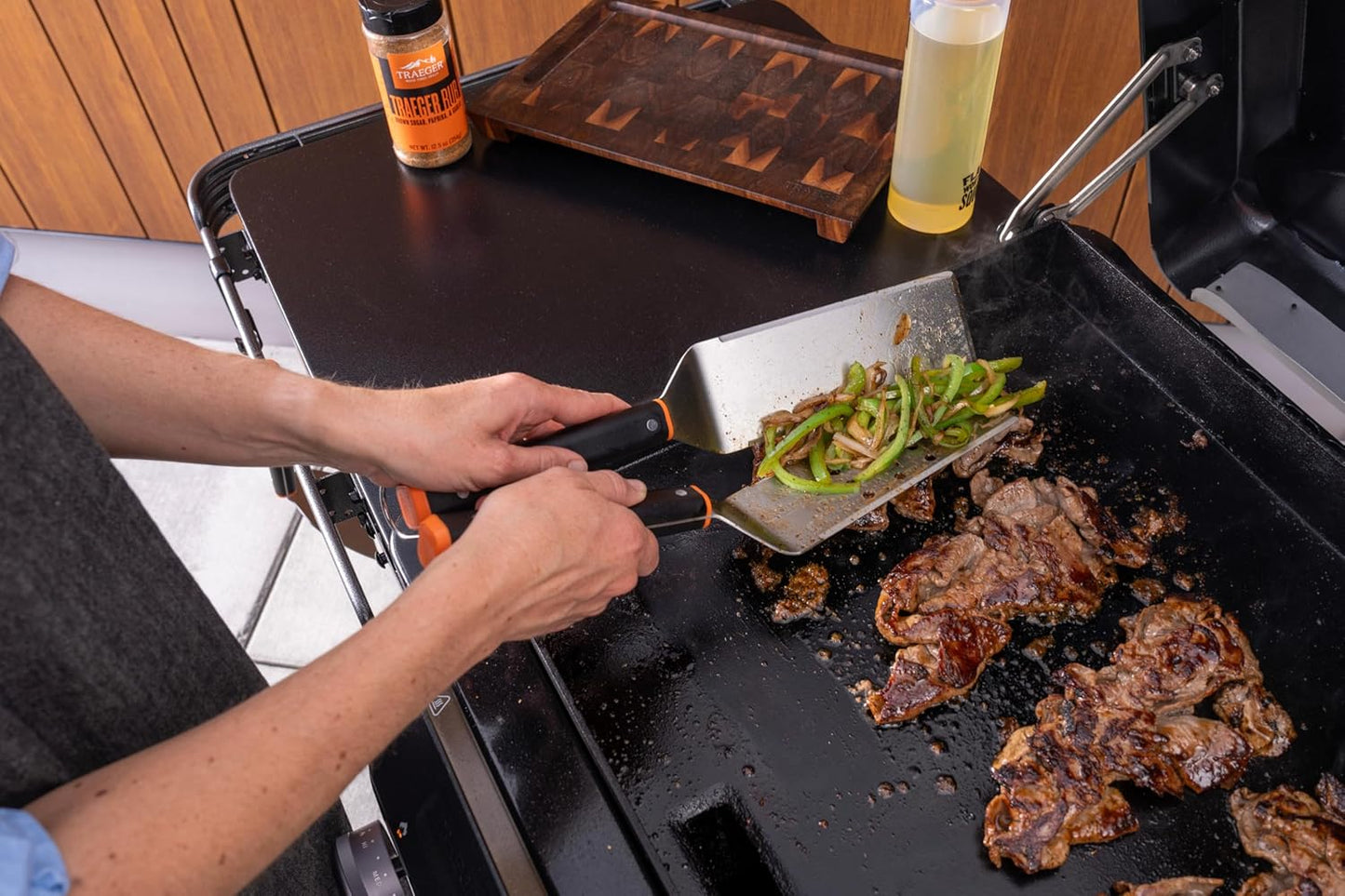 Kit basic parrilla plana con espátulas y raspador