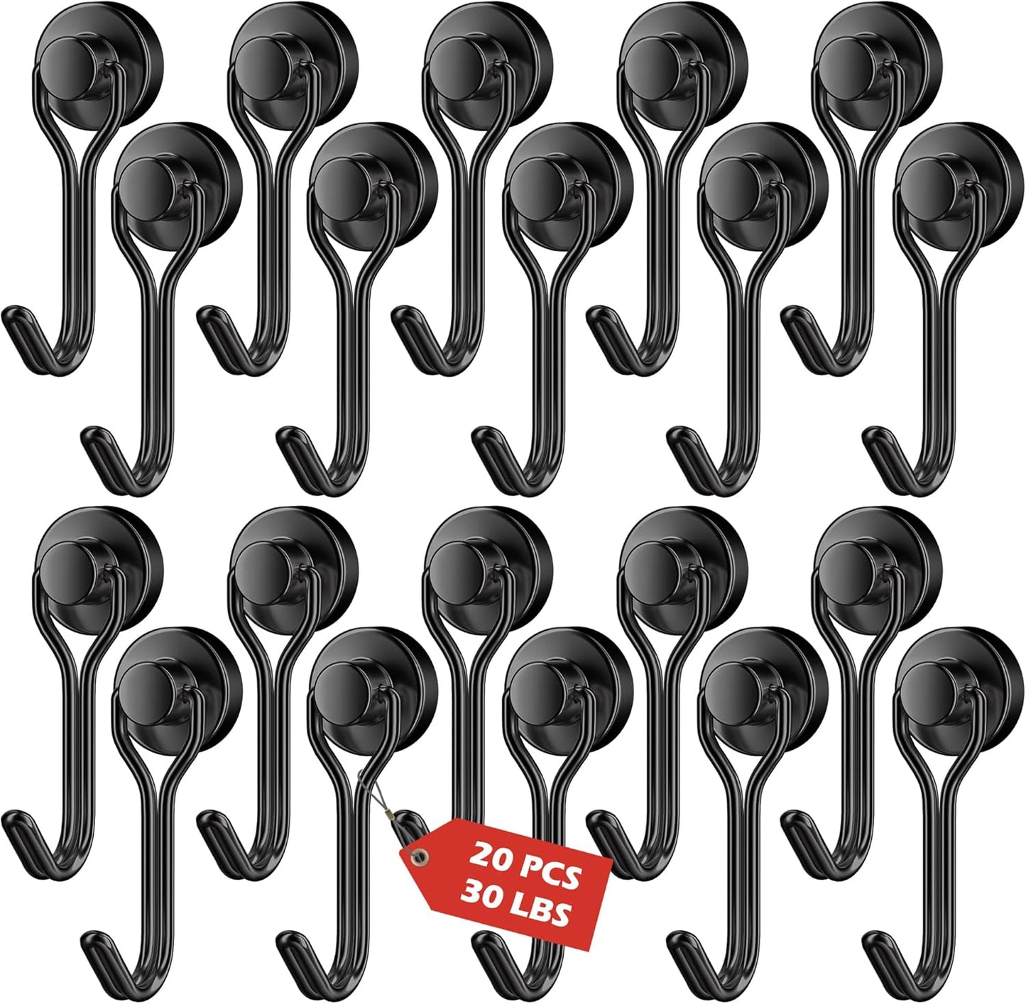 20 Ganchos Magnéticos Giratorios 30lb para Crucero Hogar