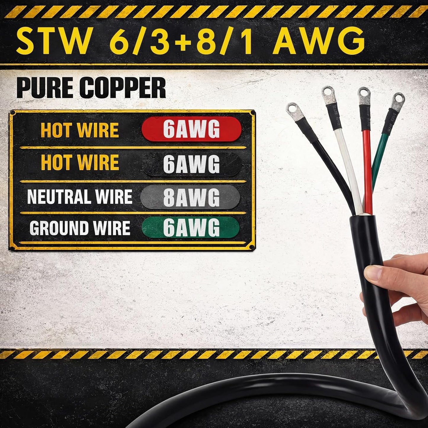 Cable repuesto caravana 3ft 50A 4 clavijas NEMA 14-50p