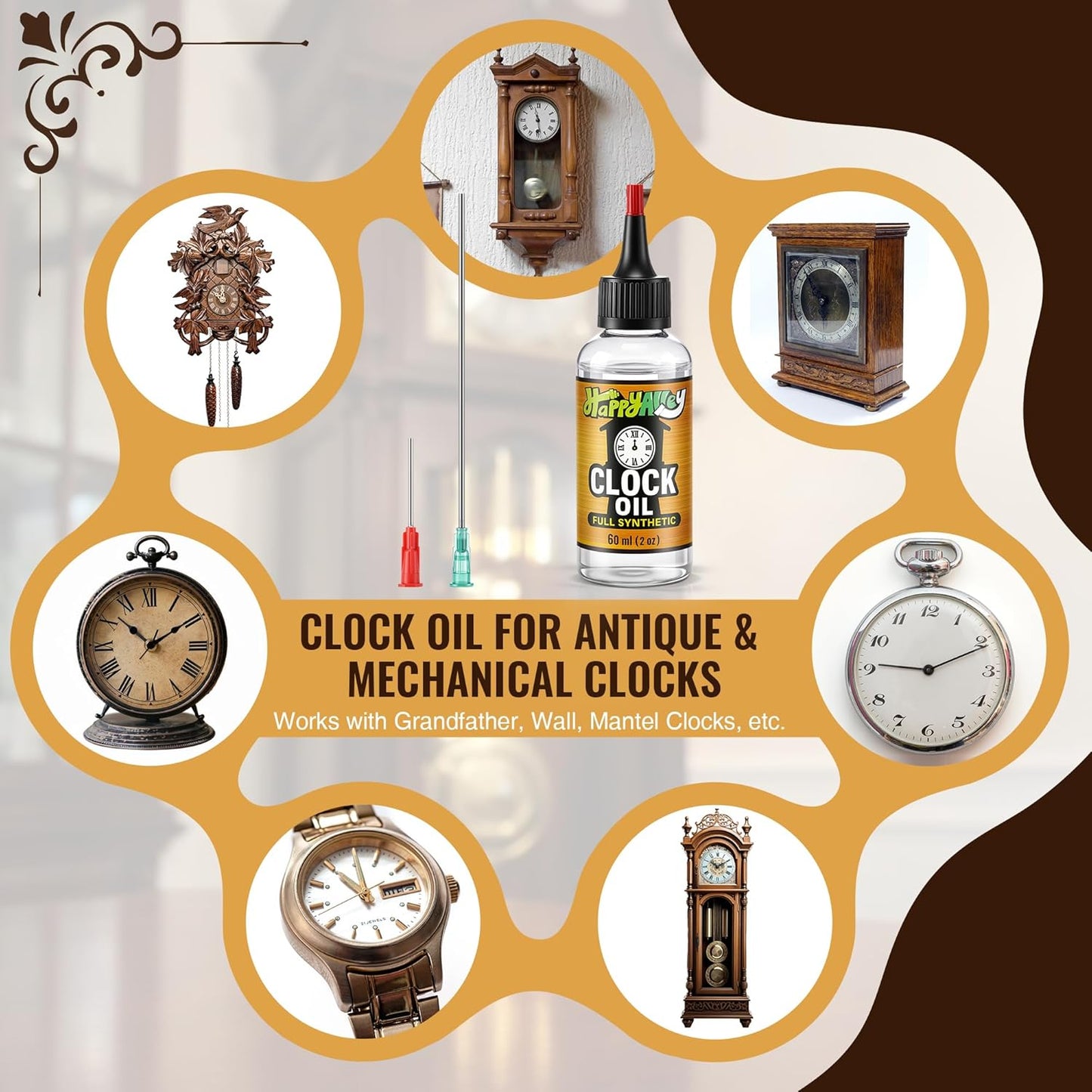 Aceite reloj sintético 2oz con aplicador para relojes abuelo