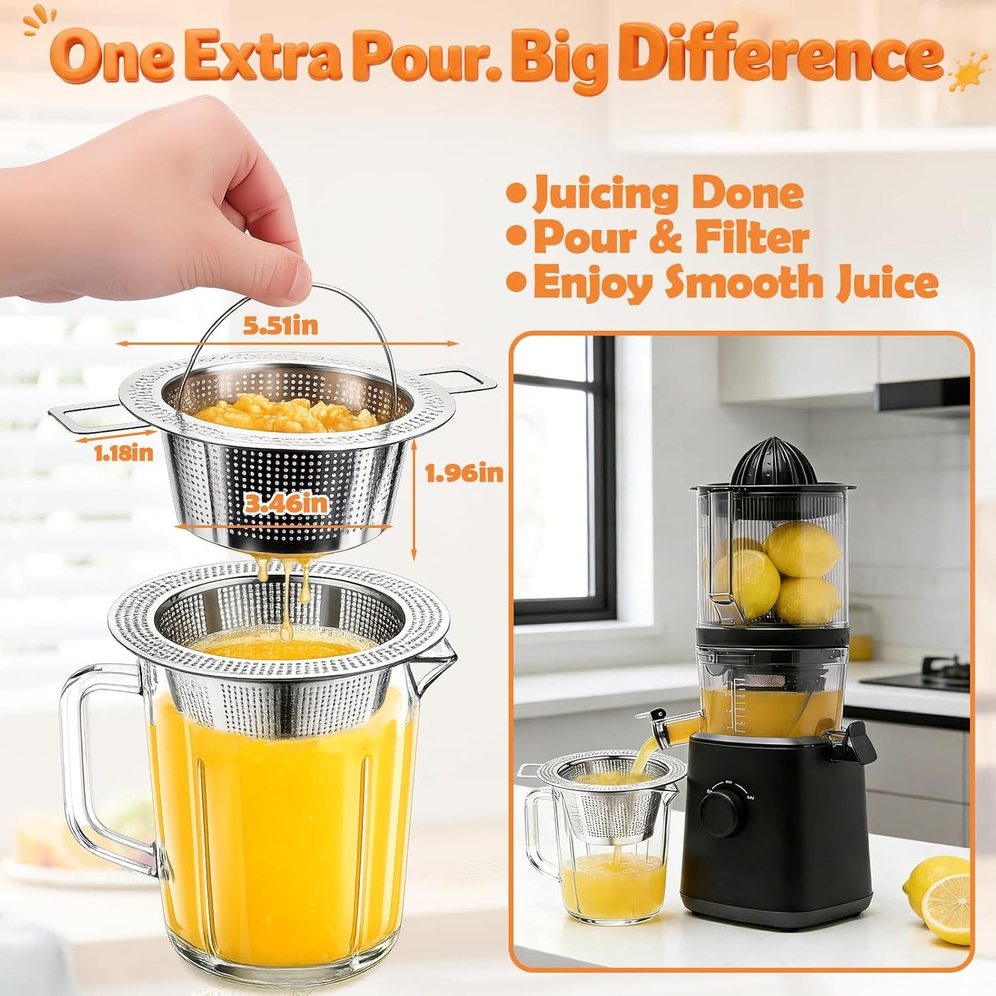 Colador jugo exprimidor prensa fría Nama J2
