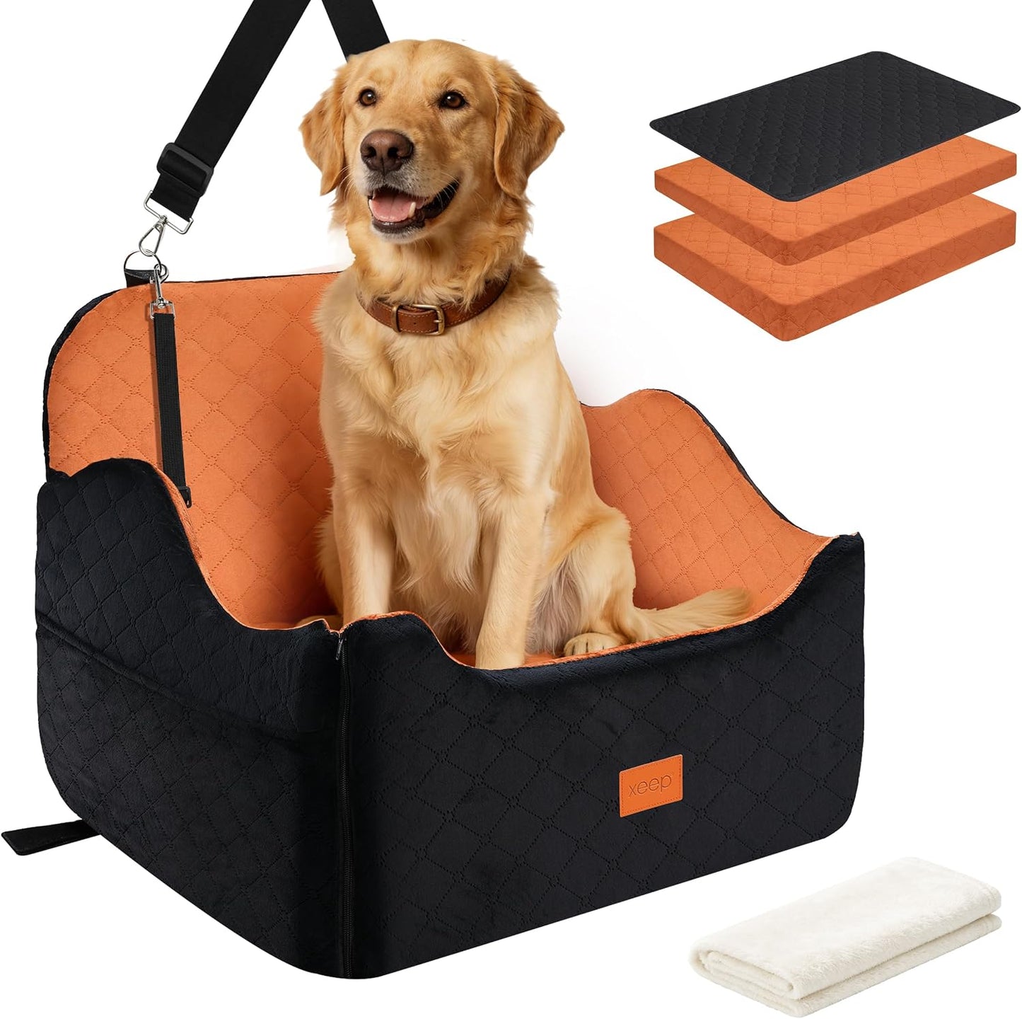Asiento elevador perro mediano 60lb cojín viscoelástica lavable
