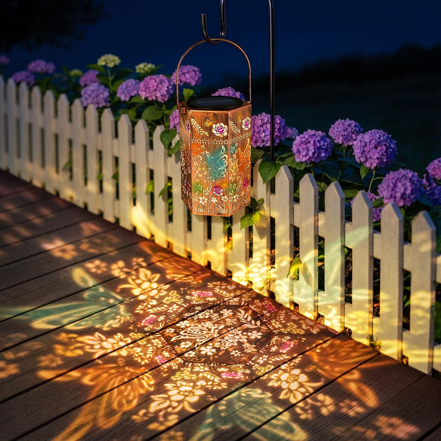 Farol sol mariposa luz decorativa exterior interior