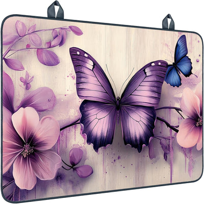 Cubierta estufa vidrio diseño mariposa púrpura 28.65x20.47pulg