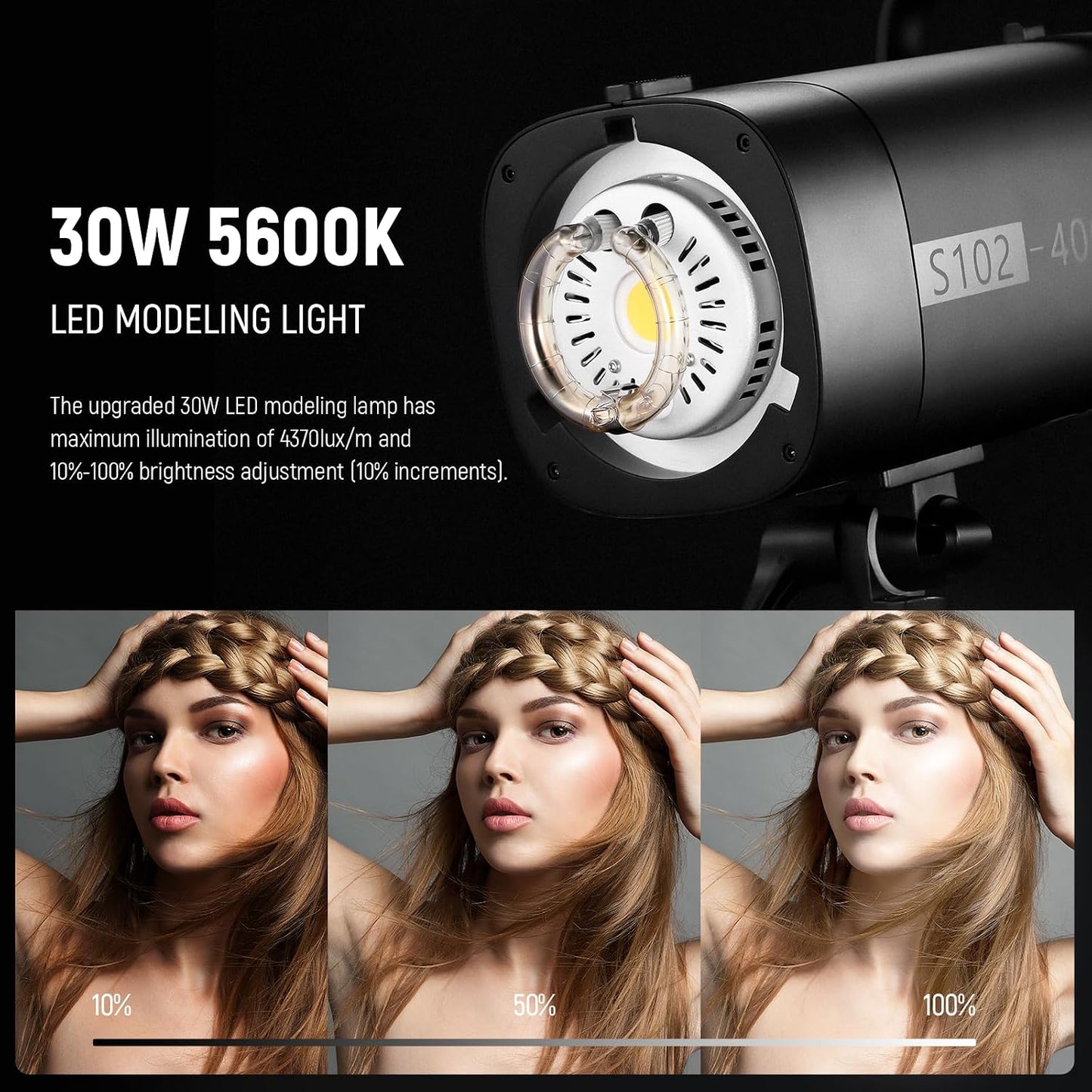 Kit Iluminación Flash 400Ws 2en1 con Soporte Softbox Reflector
