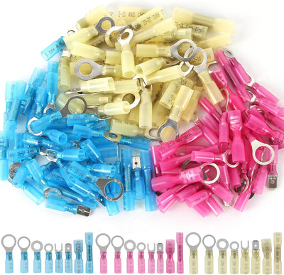 Kit 120 Conectores Termorretráctiles Impermeables Automotrices