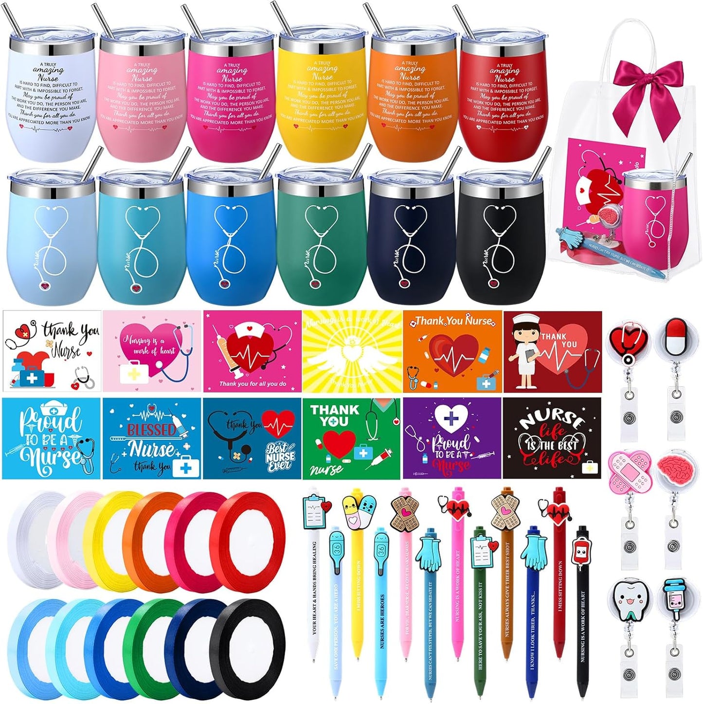 72 Pzas Regalos para Enfermeras Vasos de Vino