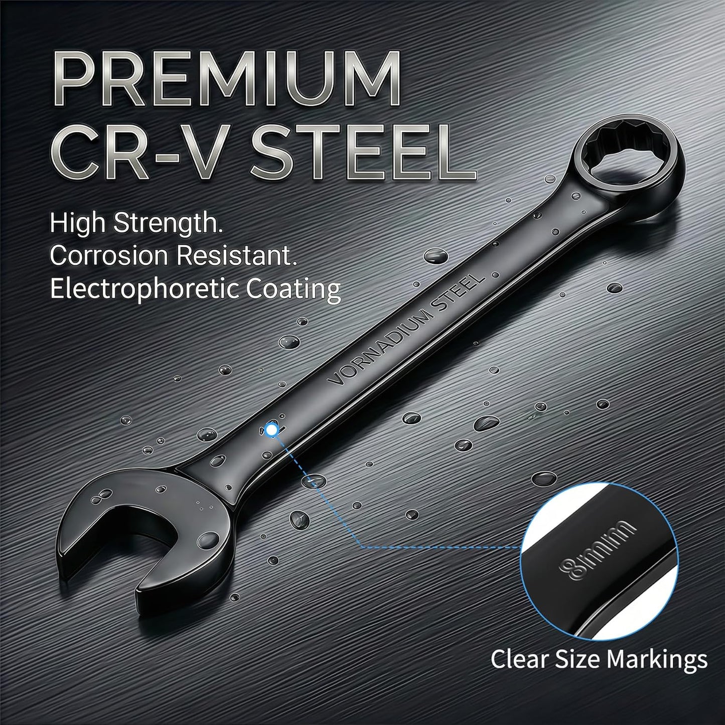 Llave combinada métrica acero electroforético 0.315pulg 12 puntos
