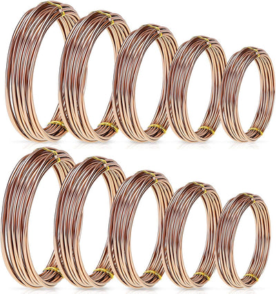 10 Rollos Alambre Bonsái Aluminio Anodizado 164pies Marrón