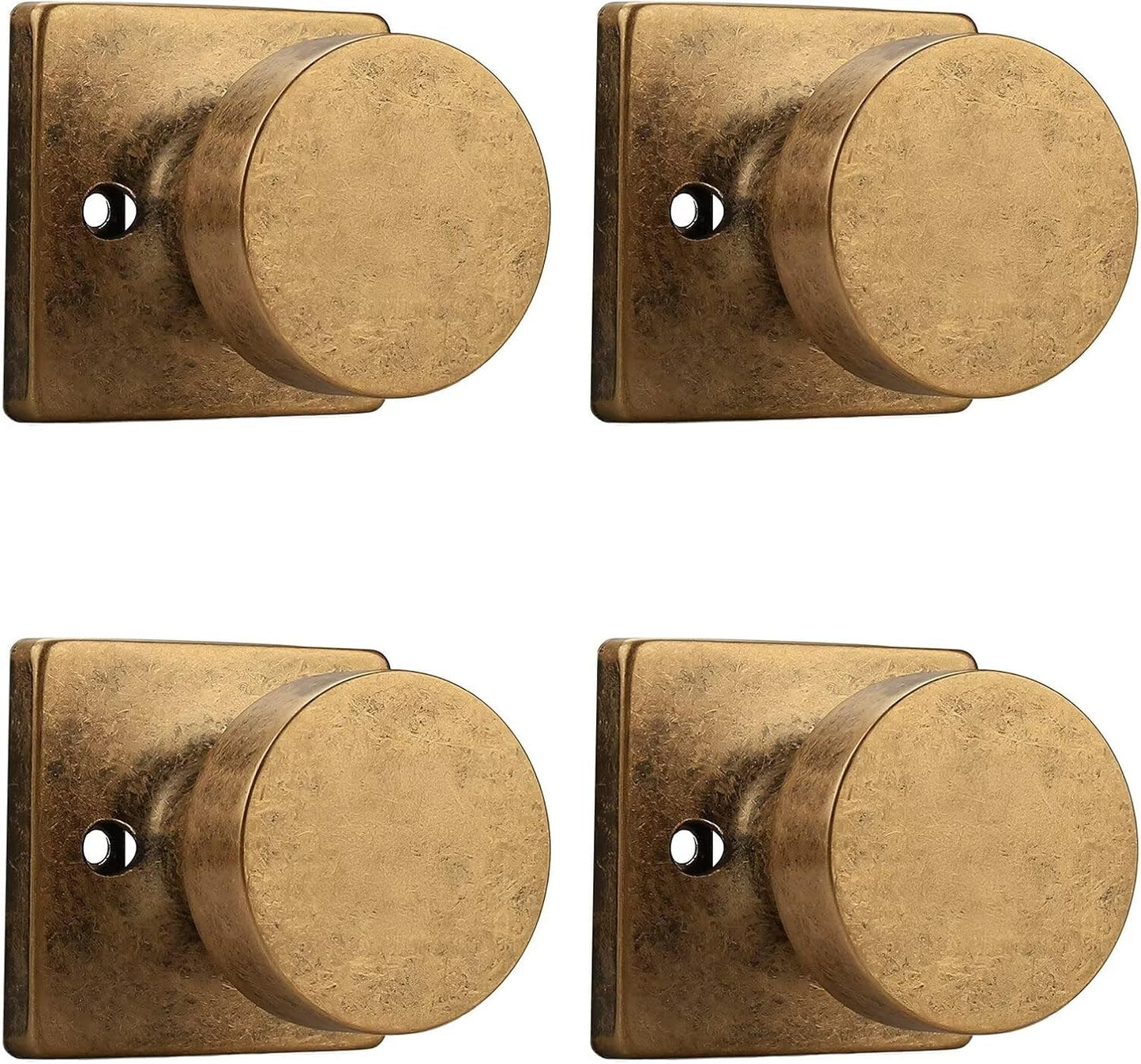 4 Pomas Puerta Latón Antiguo Interior Sin Llave