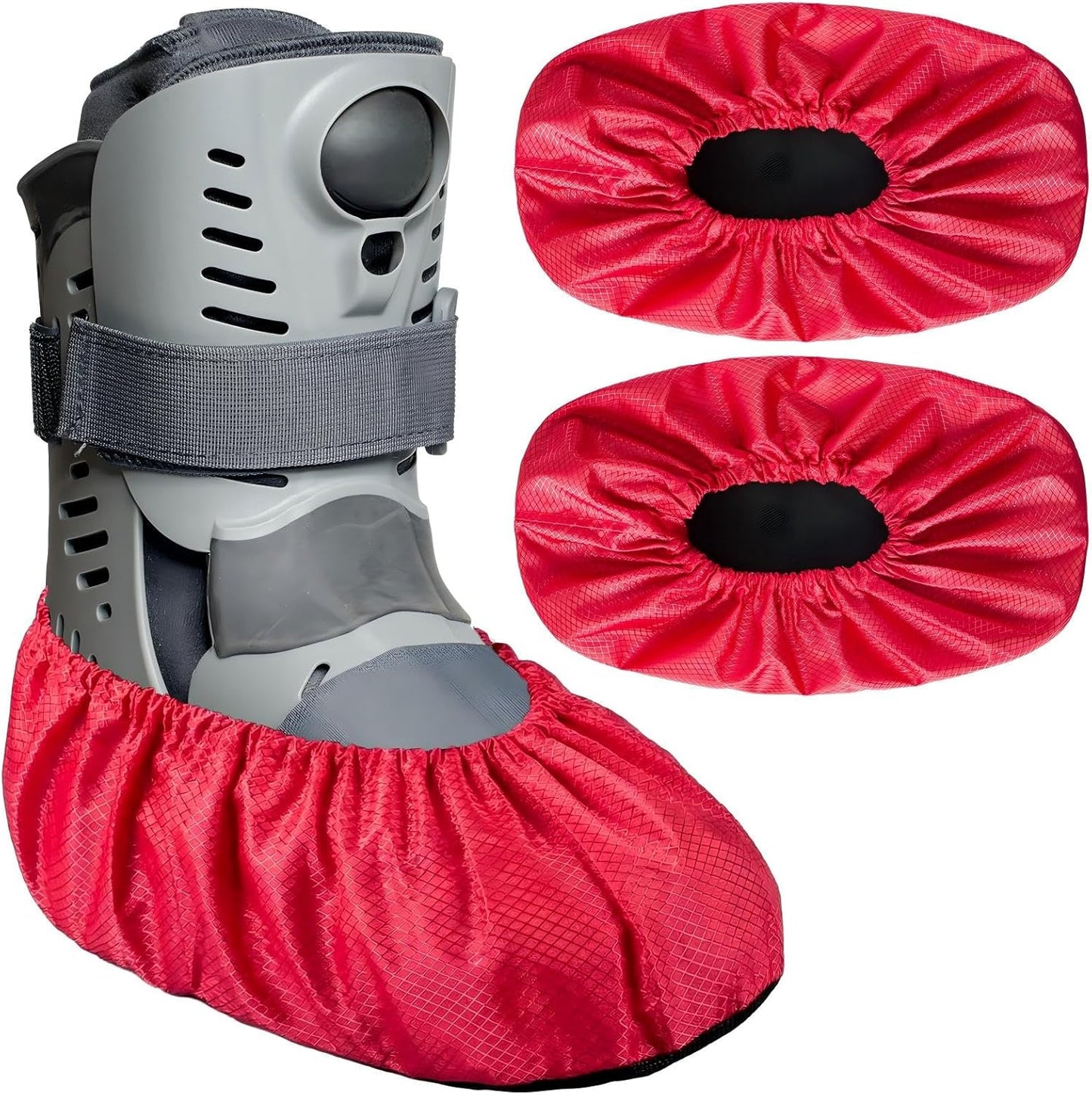 2 Fundas Botas Aire Protección Tobillo Impermeable Rojo Mediano