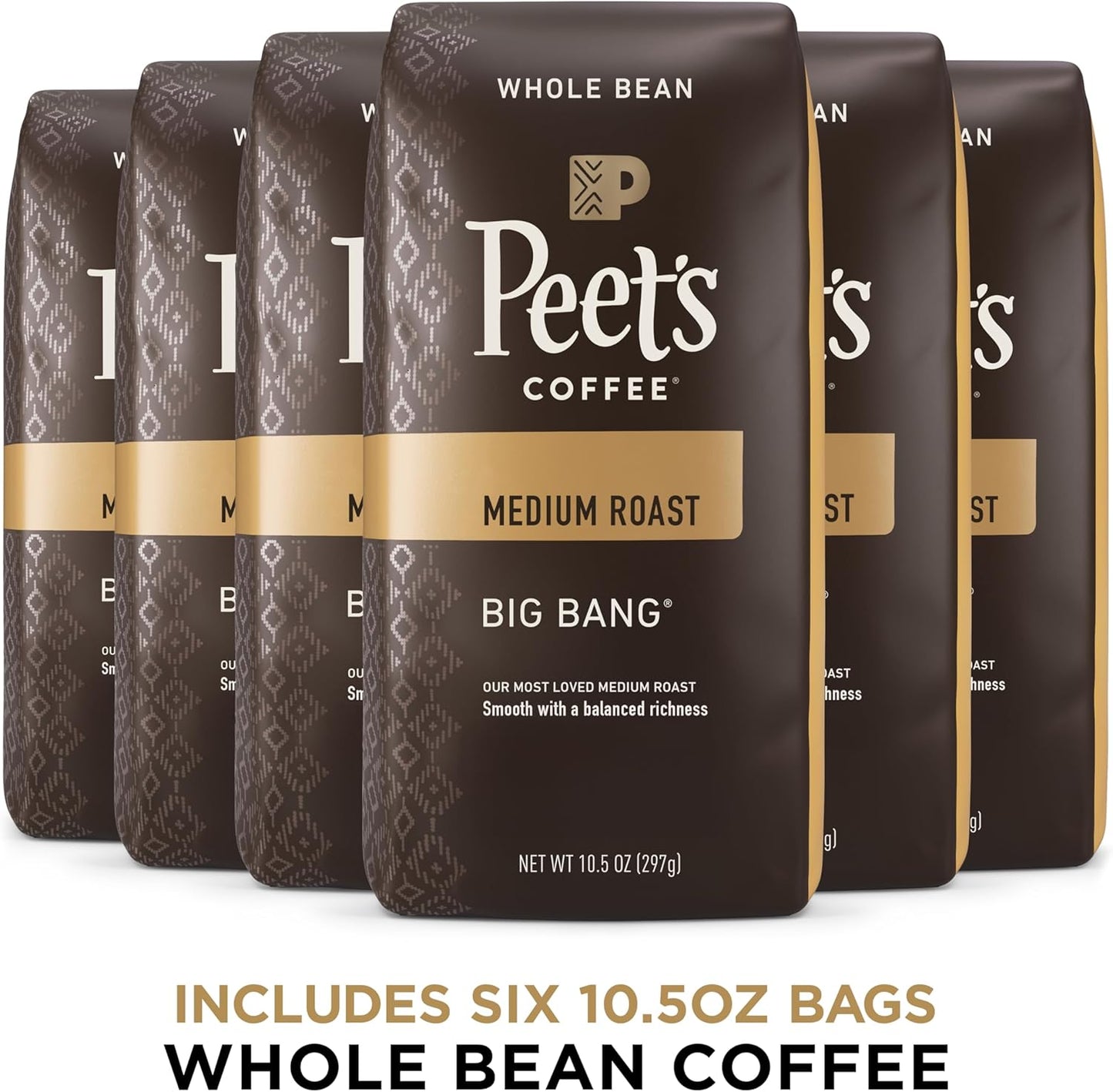 Café grano entero tostado medio Big Bang 63oz paquete 2