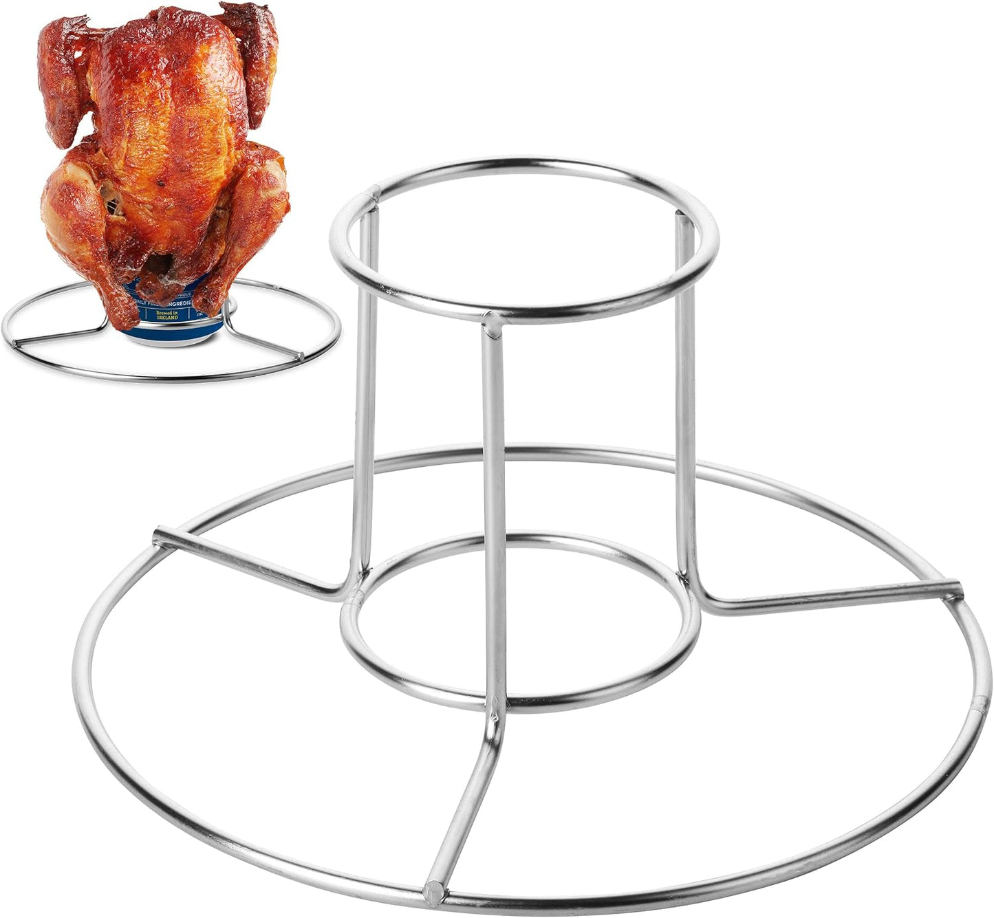 Soporte pollo acero inox para latas parrilla