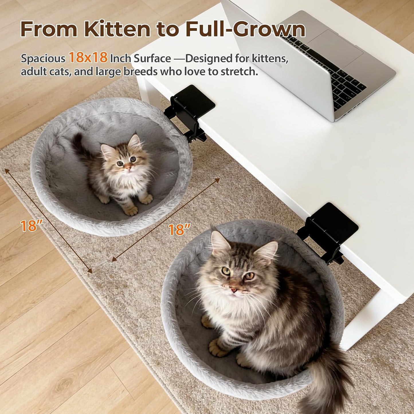 Cama escritorio gatos plegable resistente 50lb abrazadera ancha
