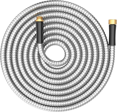 Manguera jardín 15ft acero inox adaptador extensión