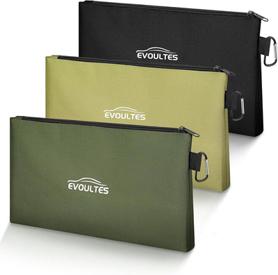 Bolsas herramientas 12pulg cremallera mosquetón set 3 color marrón