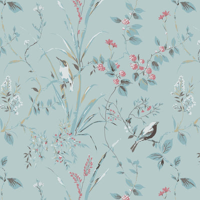 Papel tapiz floral azul vintage autoadhesivo para dormitorio y sala