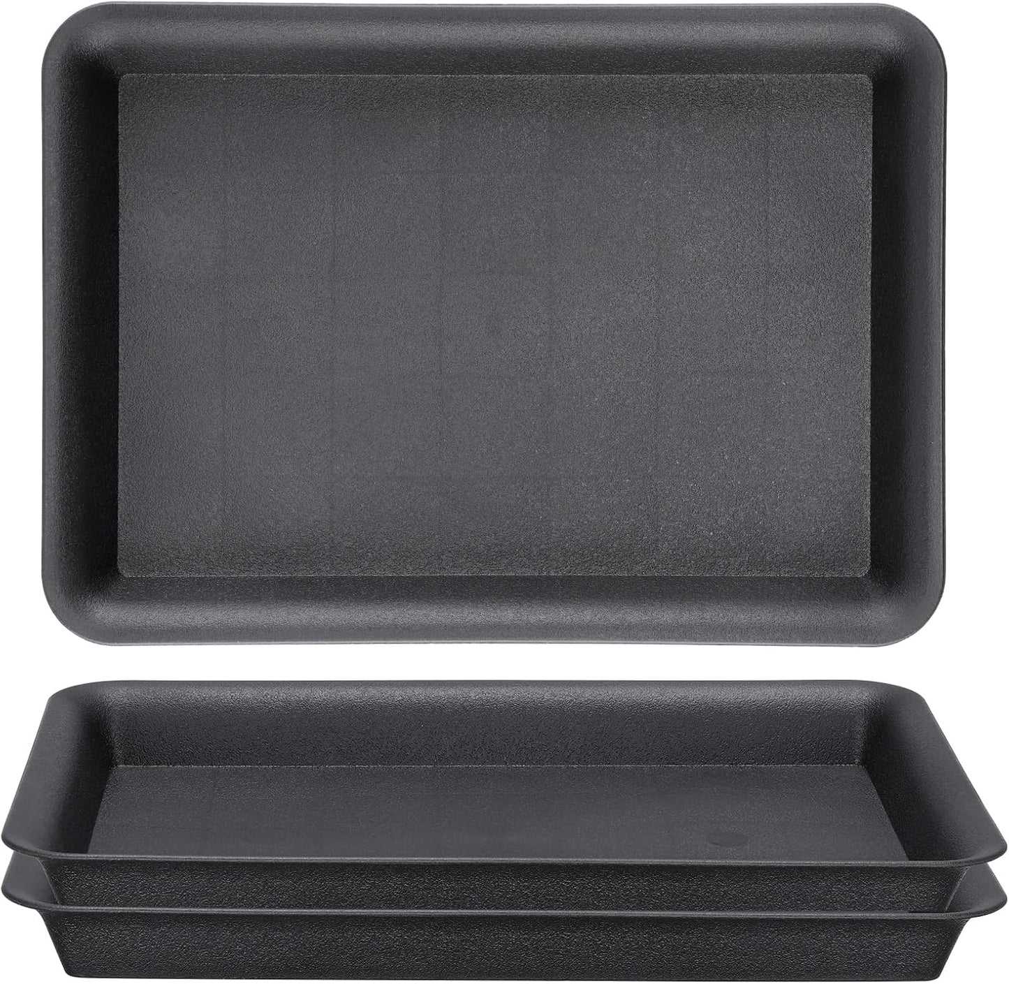 Bandeja plástico plantas 10pulg rectangular negro resistente 3 pzas