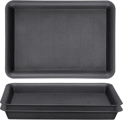 Bandeja plástico plantas 10pulg rectangular negro resistente 3 pzas
