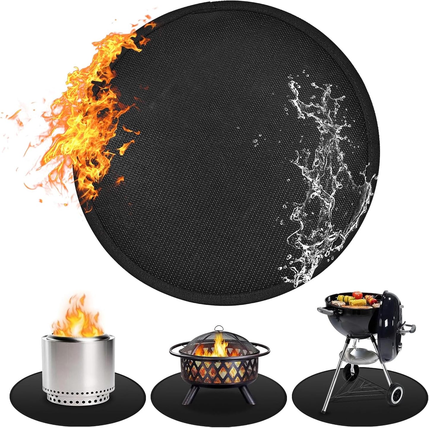 Tapete redondo 36pulg para hoguera Solo Stove ignífugo reutilizable