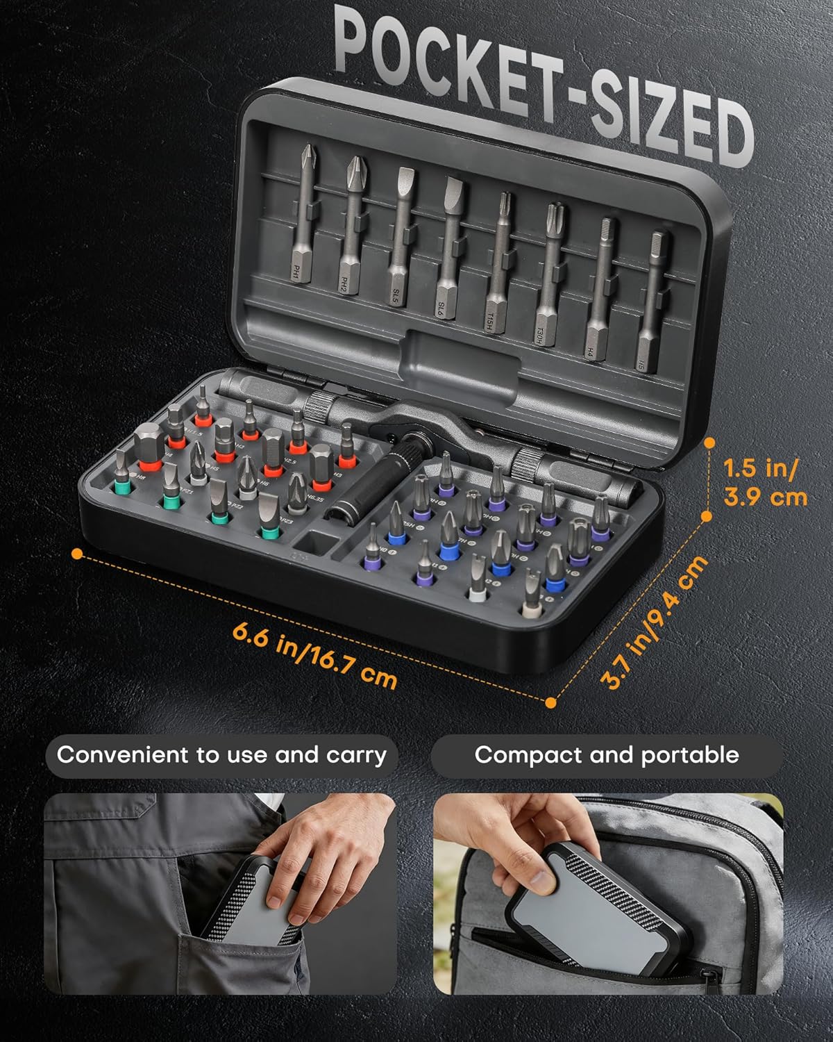 Set 42 destornilladores acero inox
