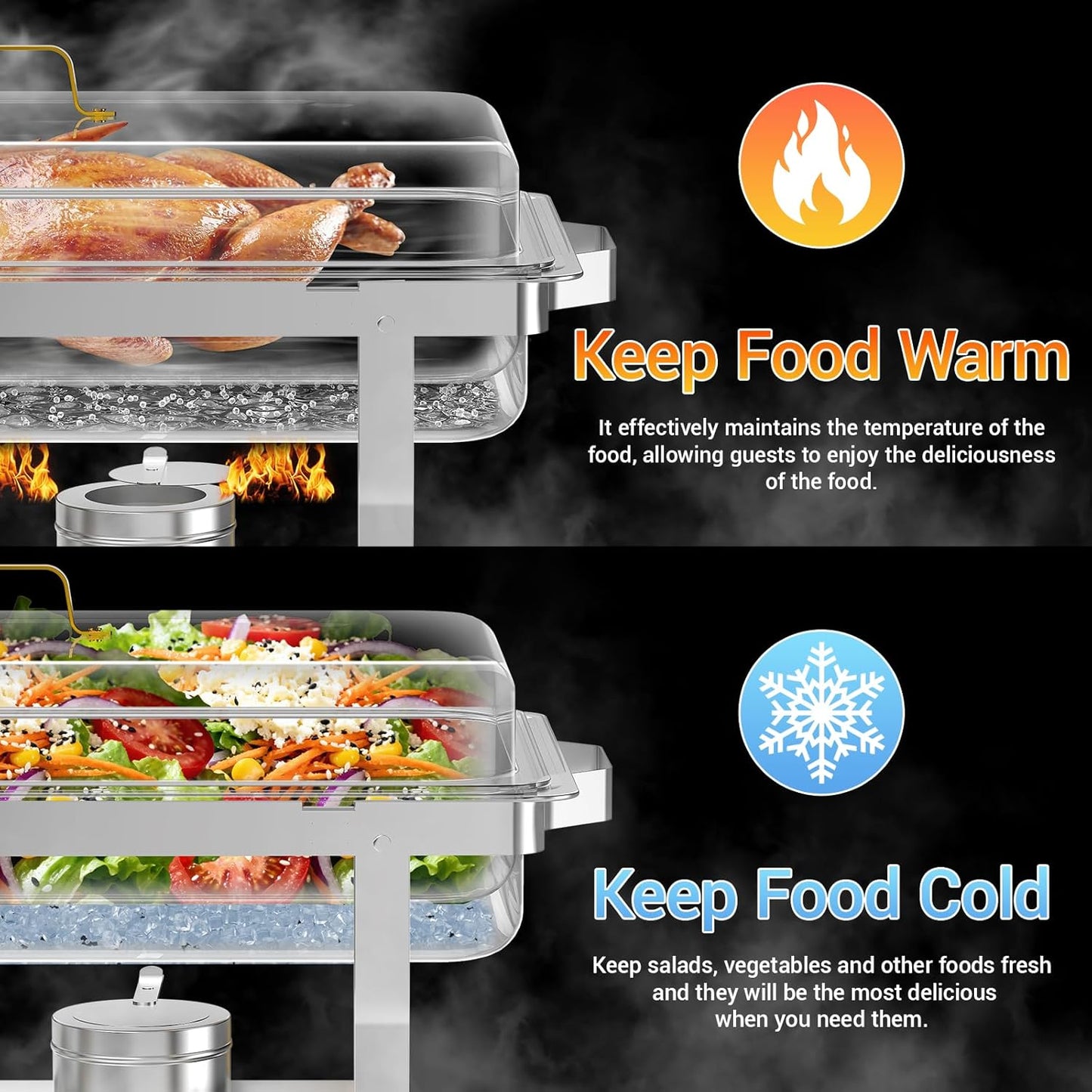 Set 8 Pzas Plato 9qt Acero Inox Bandeja Agua Eventos Plateado