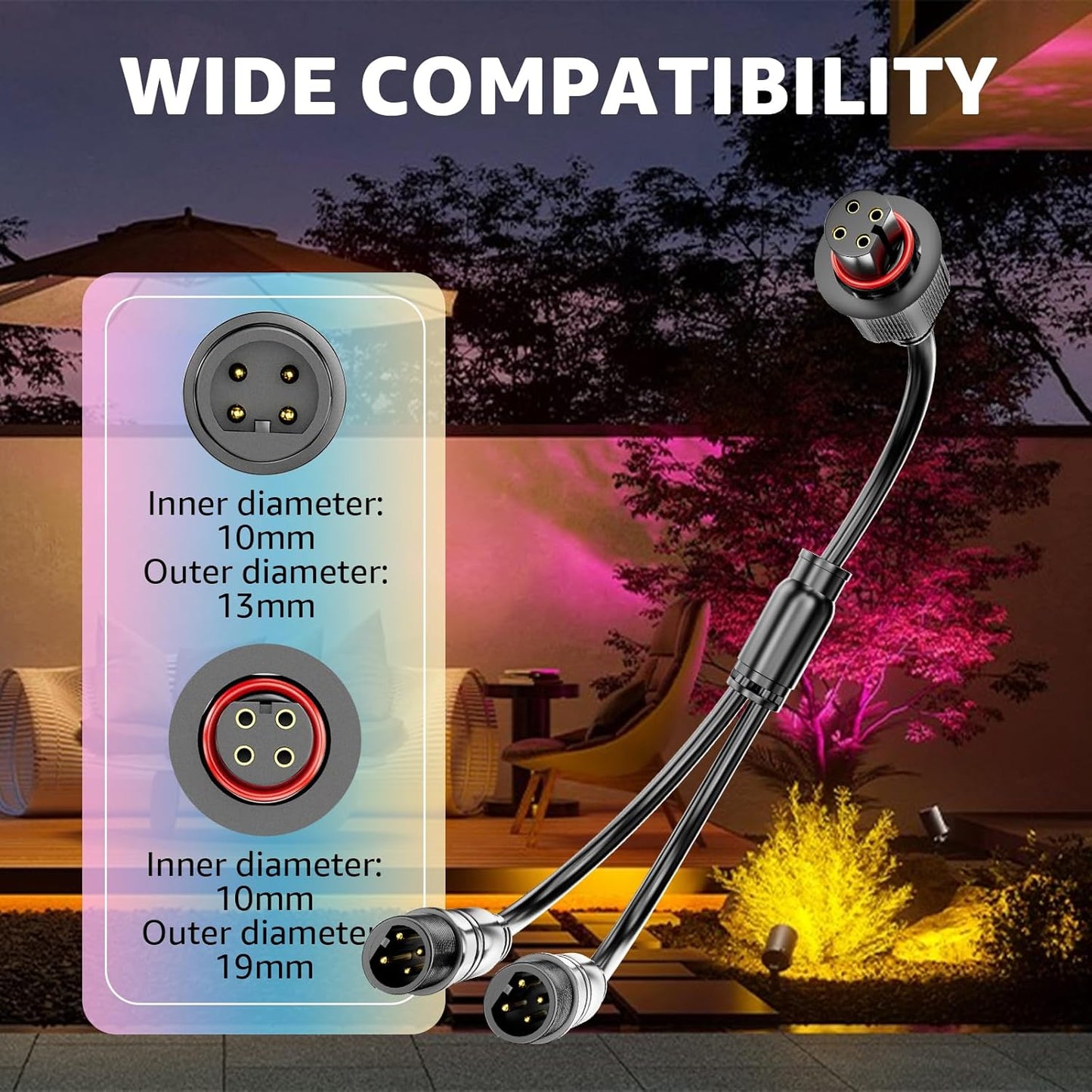 Y-Splitter para luces Govee IP67 impermeable 4 pines