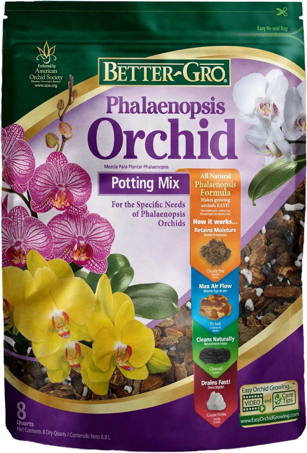 Mezcla para macetas Phalaenopsis grado premium 8