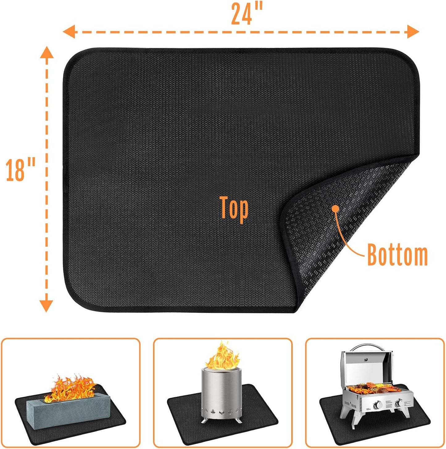 Tapete para parrilla 24x18pulg 4 capas resistente calor