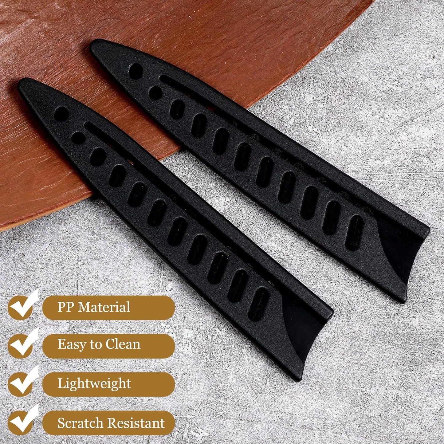 Fundas protectoras para cuchillos de cocina y pelar de 5 pulgadas negras