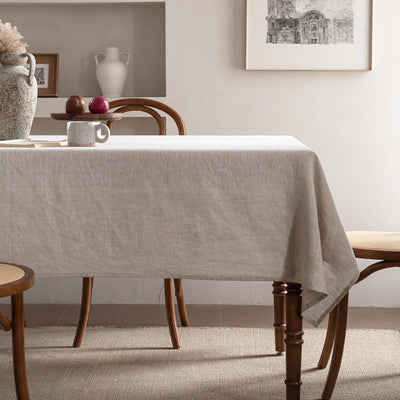 Mantel Lino Natural 60x108pulg Rectangular Comedor Bodas Picnic
