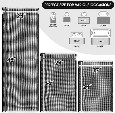 Set 3 Pzas Alfombra Baño Absorbente No Resbaladiza Talla Boho