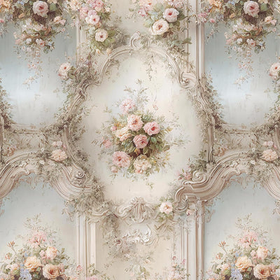 Papel tapiz vintage floral autoadhesivo 16.9x118.1pulg