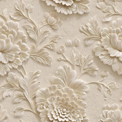 Papel tapiz autoadhesivo relieve floral 3D dormitorio