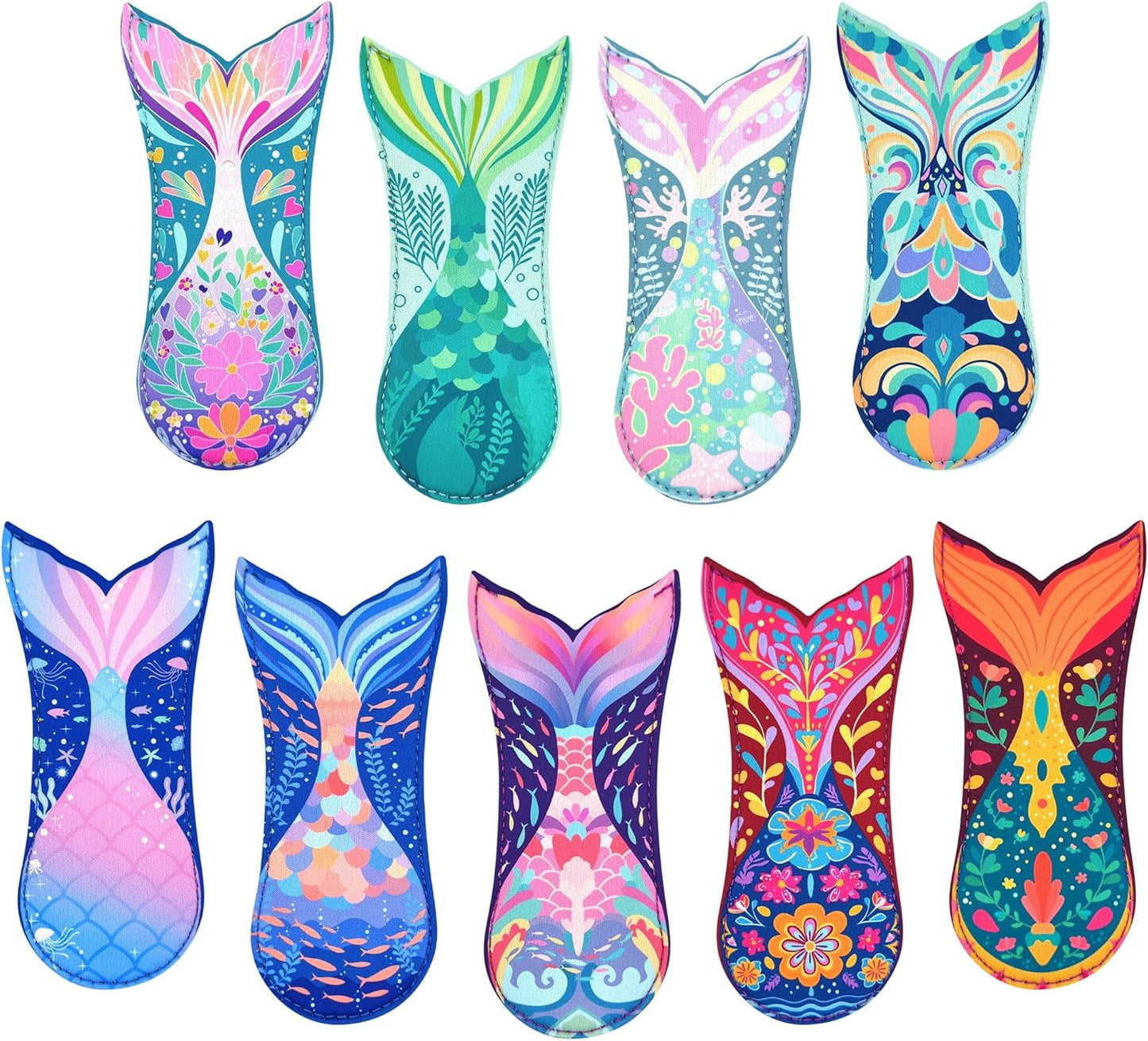 9 fundas paletas hielo con cola sirena neopreno reutilizable