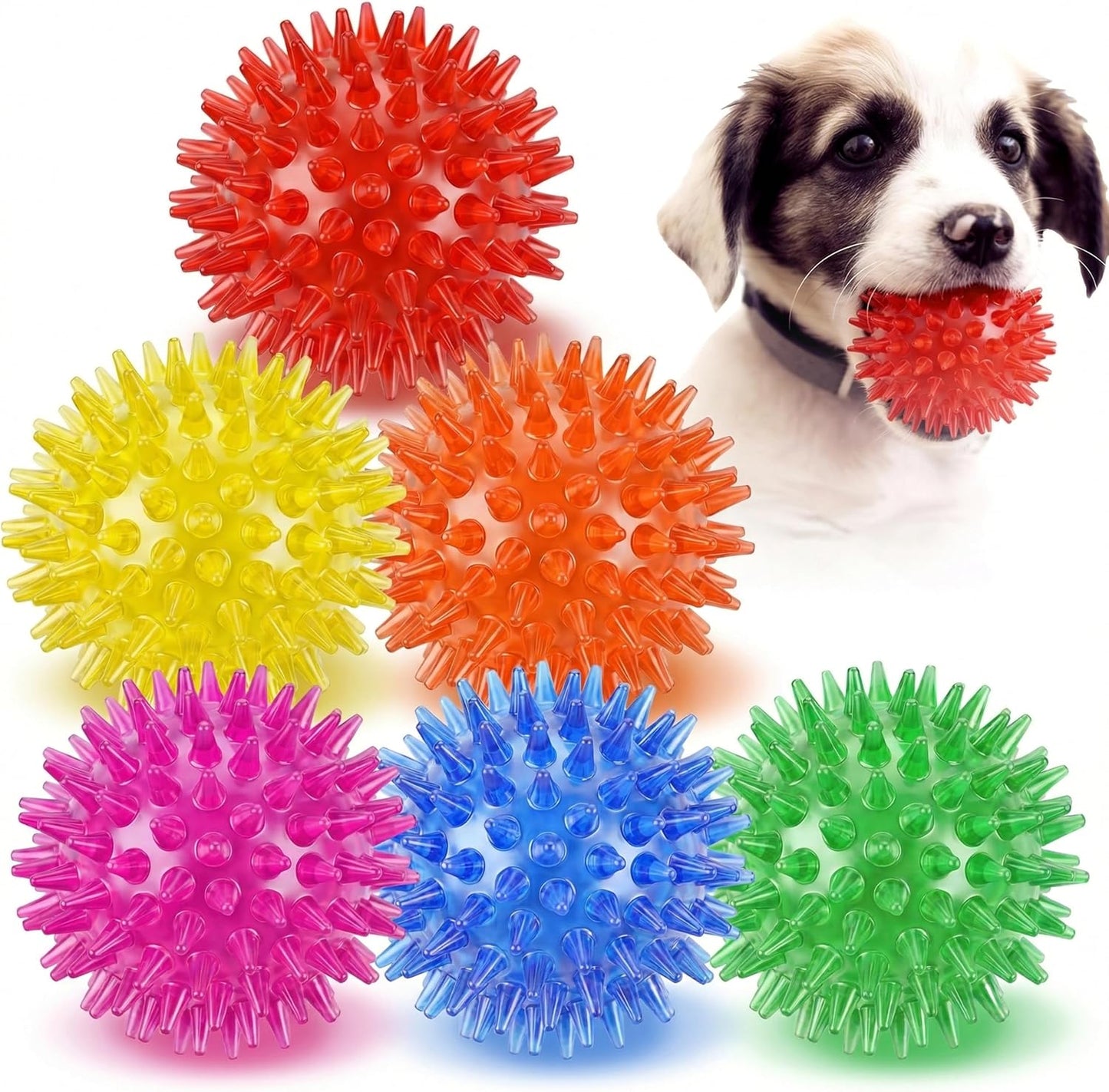 6 Bolas Chirriantes TPR Alimenticio para Perros Pequeños