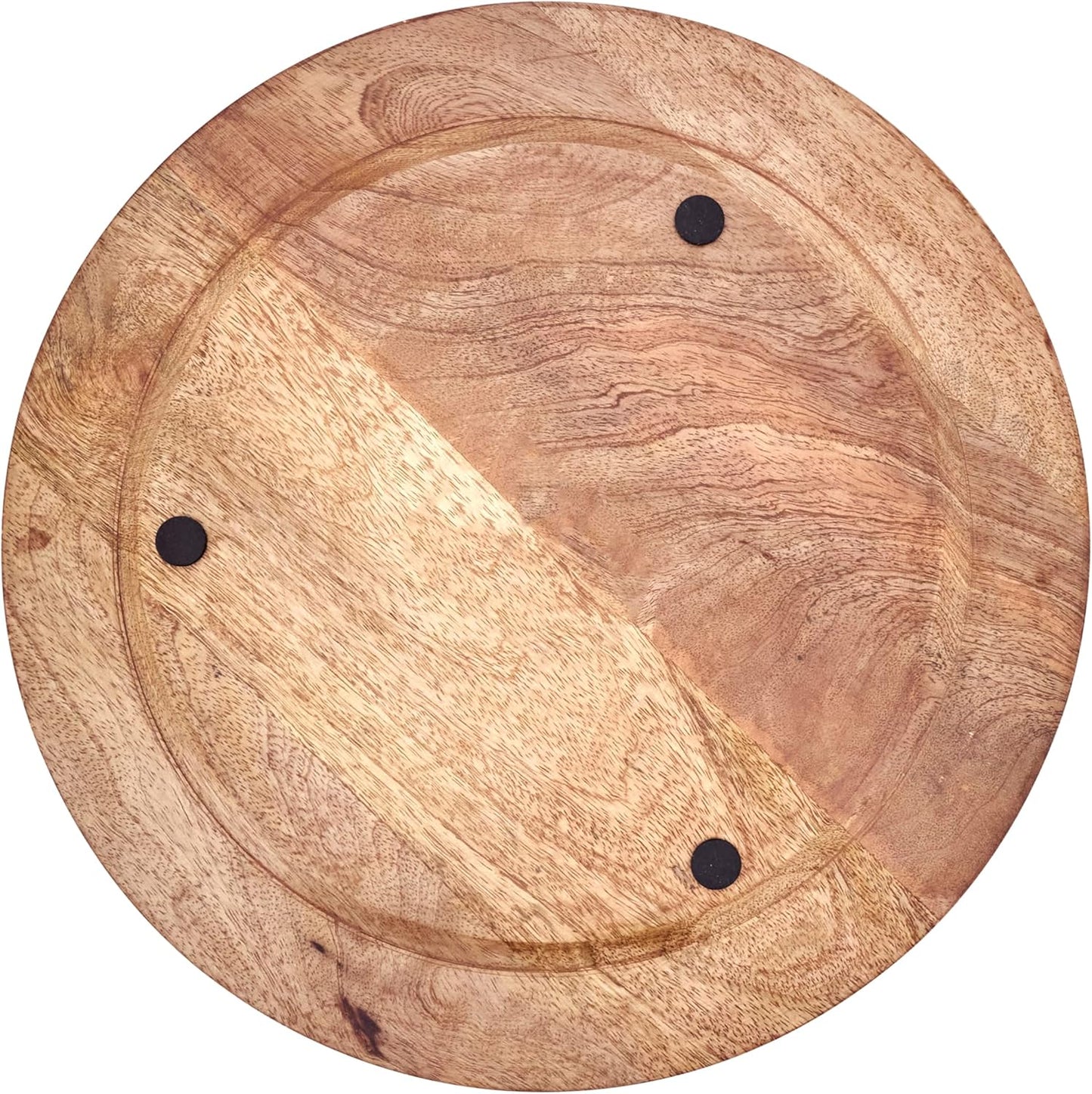 Set 4 platos madera mango texturizado redondo 13pulg